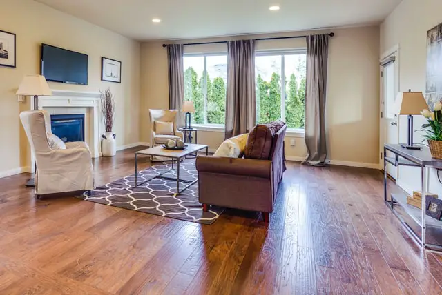 hardwood flooring in living room